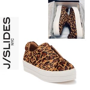 J/SLIDES Leopard Cheetah Platform Slip-On Sneaker